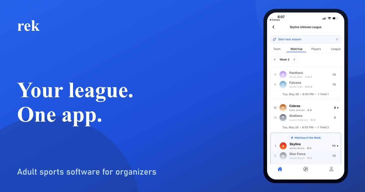 Rek — Run your league. Play in it. All in one app.